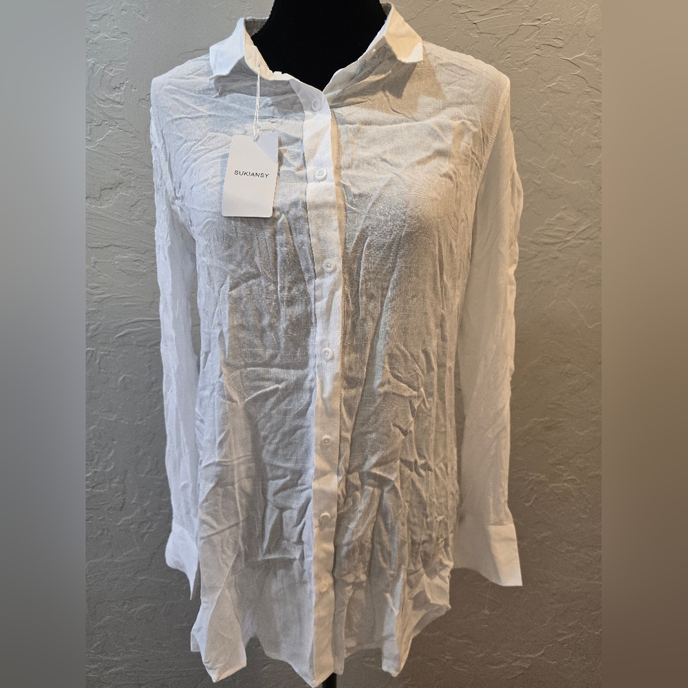 Sukiansy Small See Through Long Blouse  Nwt